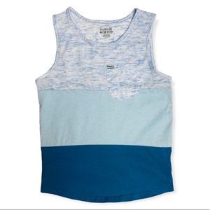 Hurley Boy’s Teal Heathered Blue Color-Block Tank Top M(10/12) 4th of July